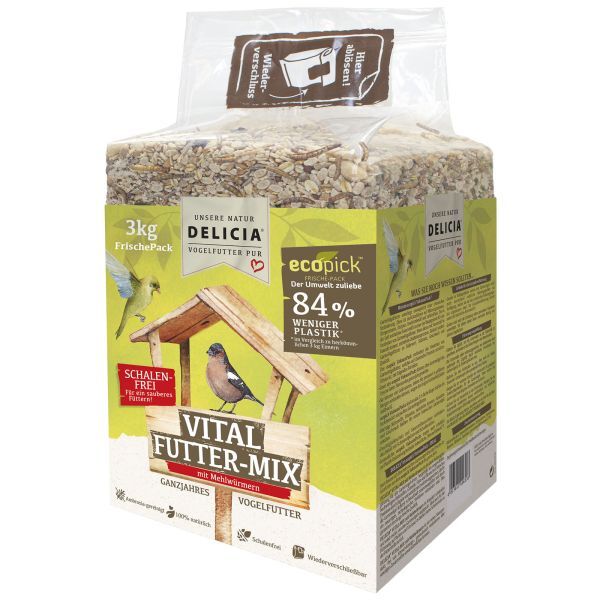 Bild 1 Vogelfutter DELICIA Vital Futter-Mix mit Mehlwürnern 3 kg-Vorratspack