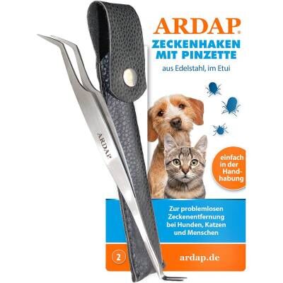 Bild 1 ARDAP Zeckenhaken mit Pinzette