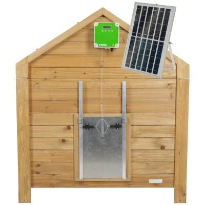 Bild 1 Automatische Hühnertür SET inkl. Schiebetür 220 x 330 mm, Solar-Akku-Set und Selbstverriegelung
