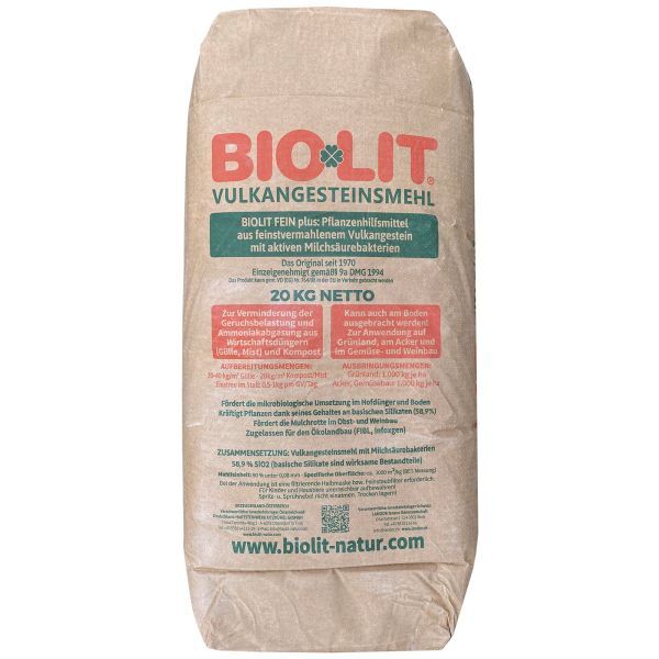 BIOLIT FEIN plus Vulkangesteinsmehl 20 kg-Sack
