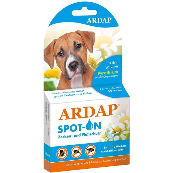 Bild 1 ARDAP Spot-On für Hunde von 10 bis 25 kg 3 Tuben à 2,5 ml